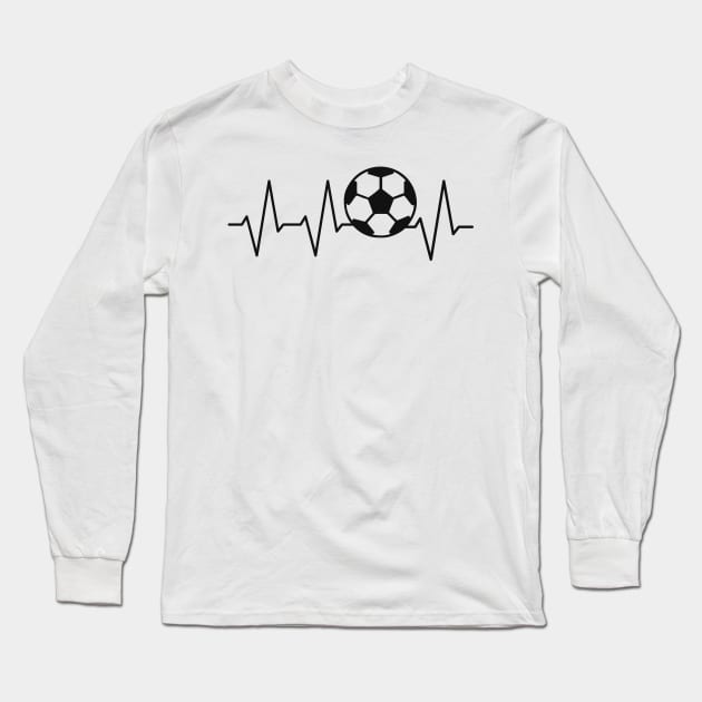 Footballer Heartbeat Football Pulse Sport Long Sleeve T-Shirt by Foxxy Merch